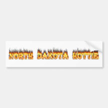 North Dakota hottie fire and flames Bumper Sticker