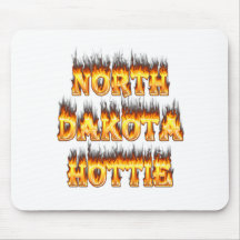 North Dakota hottie fire and flames Mouse Mat
