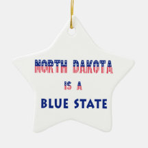 North Dakota is a Blue State Christmas Ornament