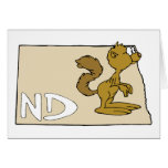 North Dakota ND Map & Prairie Dog Cartoon Art cards