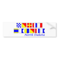 North Dakota spelled in nautical flag alphabet Bumper Sticker