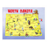 North Dakota State Map Post Card