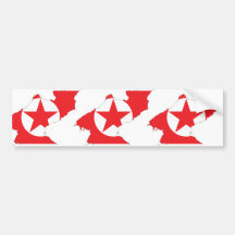 North Korea flag map Bumper Stickers