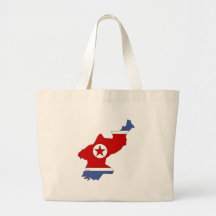 North Korea Flag Map full size Bags