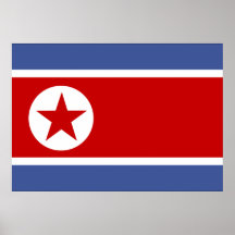 North Korea Flag Poster