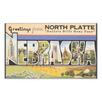 North Plate "Buffalo Bill'S Home Town" Nebraska, V Rectangle Stickers