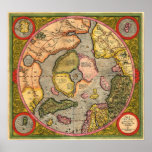 North Pole Map by Mercator posters