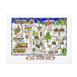 North Pole Map Christmas Postcard