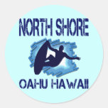 NORTH SHORE, OAHU, HAWAII ROUND STICKER