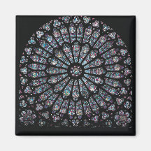 North transept rose window refrigerator magnet