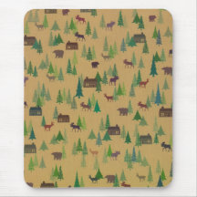 North Woods Pine and Critters Mouse Pad
