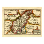Northamptonshire County Map, England Postcards