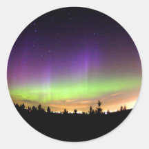 Northern Lights Round Stickers