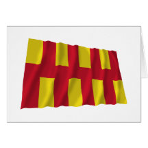 Northumberland Waving Flag Greeting Card