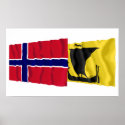 Norway and Nordland waving flags posters