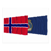 Norway and Oslo waving flags Postcards