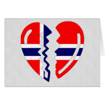 Norway Broken Heart Greeting Cards