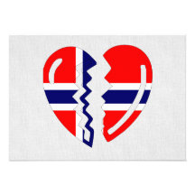 Norway Broken Heart Personalized Invitation