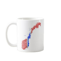 Norway Flag-colour Map Customisable Mug