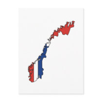 Norway flag map post card