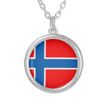 Norway flag personalized necklace