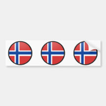 Norway quality Flag Circle Bumper Sticker