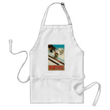 Norway The Home of Skiing Vintage Travel Poster Apron