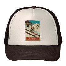 Norway The Home of Skiing Vintage Travel Poster Trucker Hat