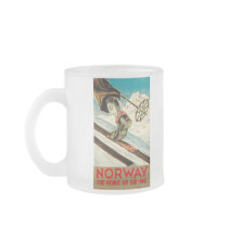 Norway The Home of Skiing Vintage Travel Poster Mugs