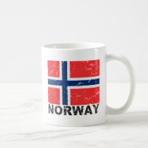 Norway Vintage Flag Coffee Mugs
