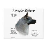 Norwegian Elkhound History Design postcards