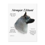 Norwegian Elkhound History Design postcards