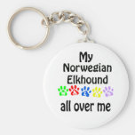 Norwegian Elkhound Walks Design Key Chain