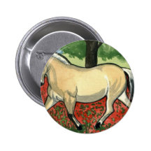 Norwegian Fjord HORSE ART Pinback Button