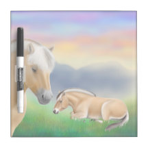 Norwegian Fjord Horses at Rest Dry Erase Board