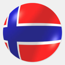 Norwegian Flag With Bubble Sticker