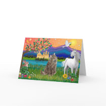 Norwegian Forest Cat - Fantasy Land Cards