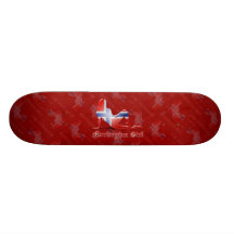 Norwegian Girl Silhouette Flag Skateboard Decks