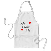 Norwegian "I love you" Norsk Jeg Elsker Deg Nordic Aprons
