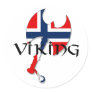 Norwegian Norse Norge Norway flag Axe Round Sticker