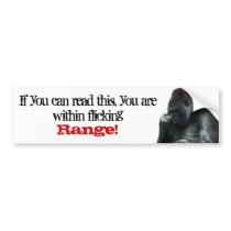 Nose Picking Gorilla Bumper Sticker