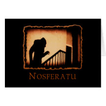 Nosferatu Scary Vampire Products Greeting Cards