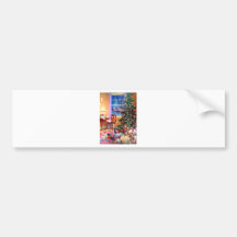 Nostalgic Christmas Tree Bumper Sticker
