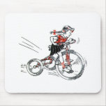 Nostalgic Girl on Tricycle mousepads