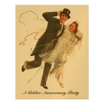 Nostalgic Wedding Day Couple Anniversary Invites invitations