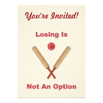 Not An Option Cricket invitations