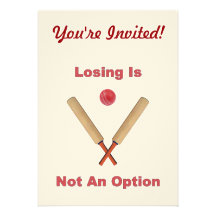 Not An Option Cricket Custom Invitations