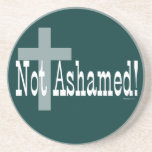Not Ashamed! Romans 1:16 (with Cross) Beverage Coaster