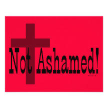 Not Ashamed! Romans 1:16 (with Cross) Personalized Announcement