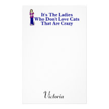 (Not Crazy) Cat Lady Personalised Stationery